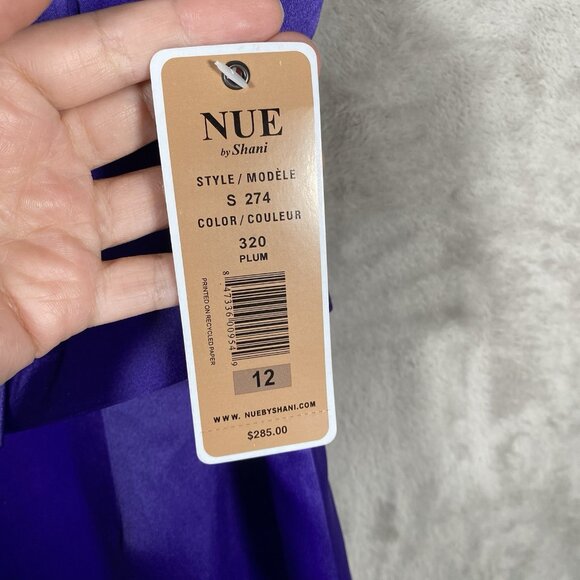 NUE by Shani Satin Sheath Dress Size 12 Elegant Formal Cocktail Party Shaping - Picture 5 of 15